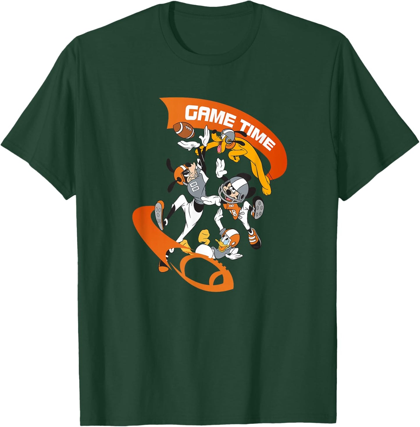 Disney Mickey Goofy Donald & Pluto Game Time Football Sports T-Shirt - T-Shirt | Forest