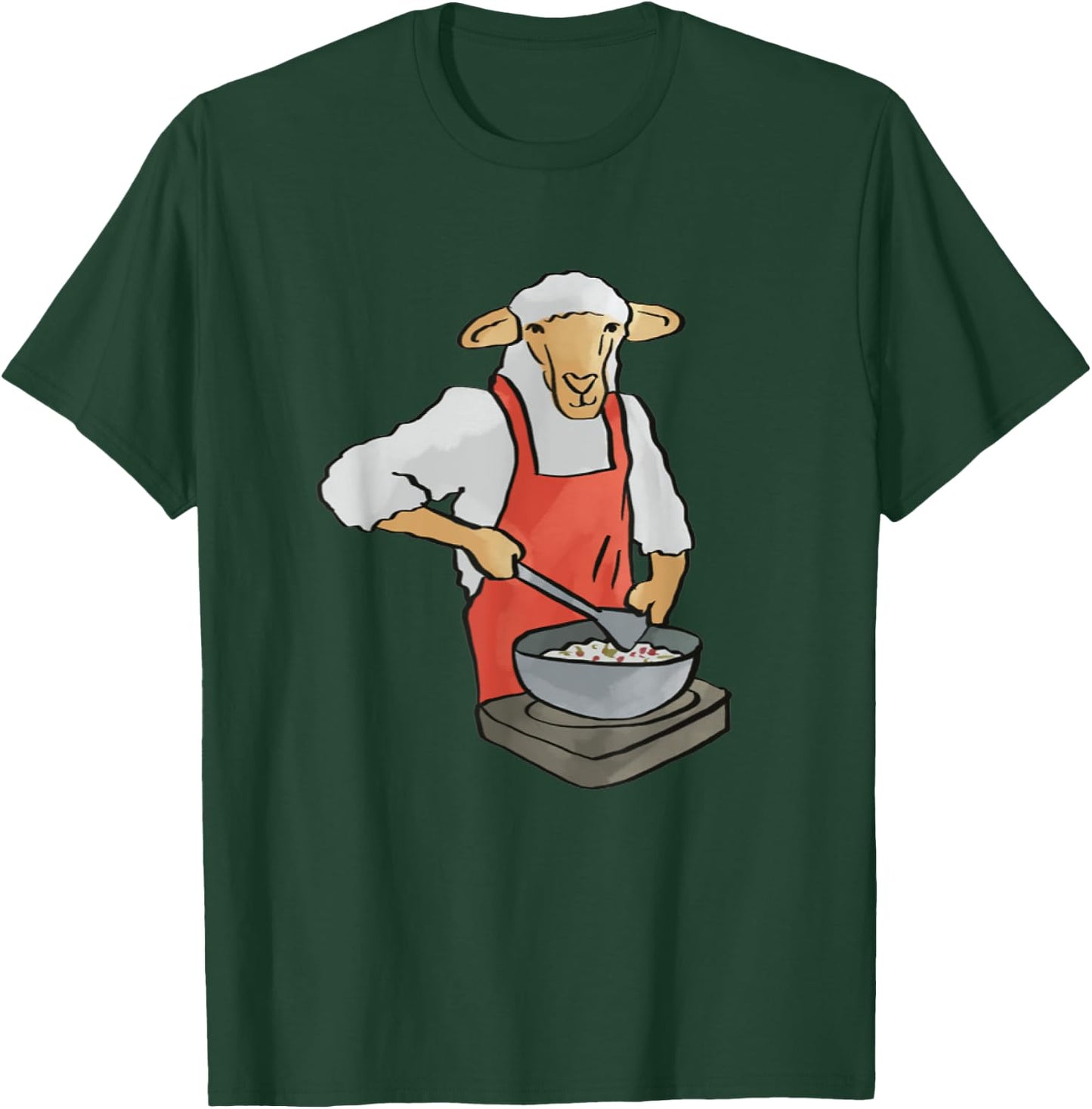 Lamb Cooking Funny Saying Cute Animal T-Shirt - T-Shirt | Forest