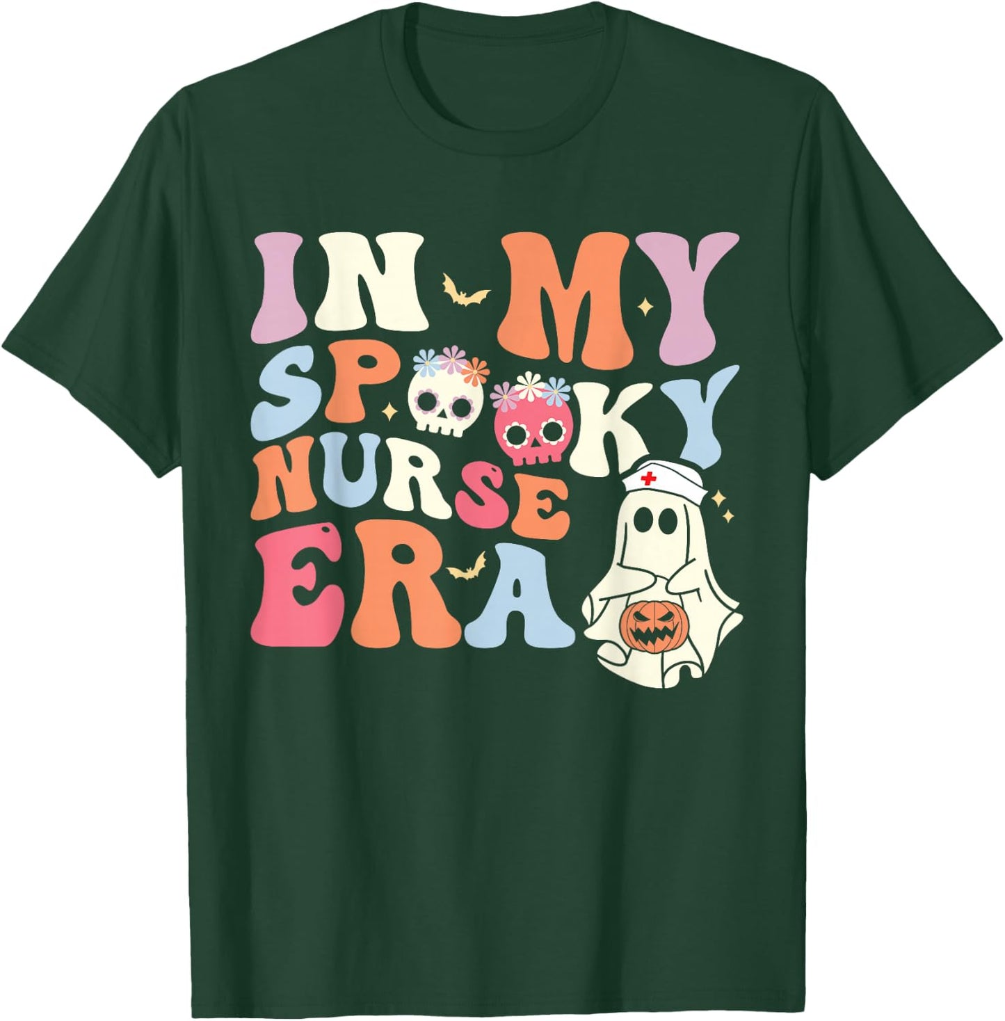 In My Spooky Nurse Era Halloween Groovy Witchy Spooky Nurse T-Shirt - T-Shirt | Forest