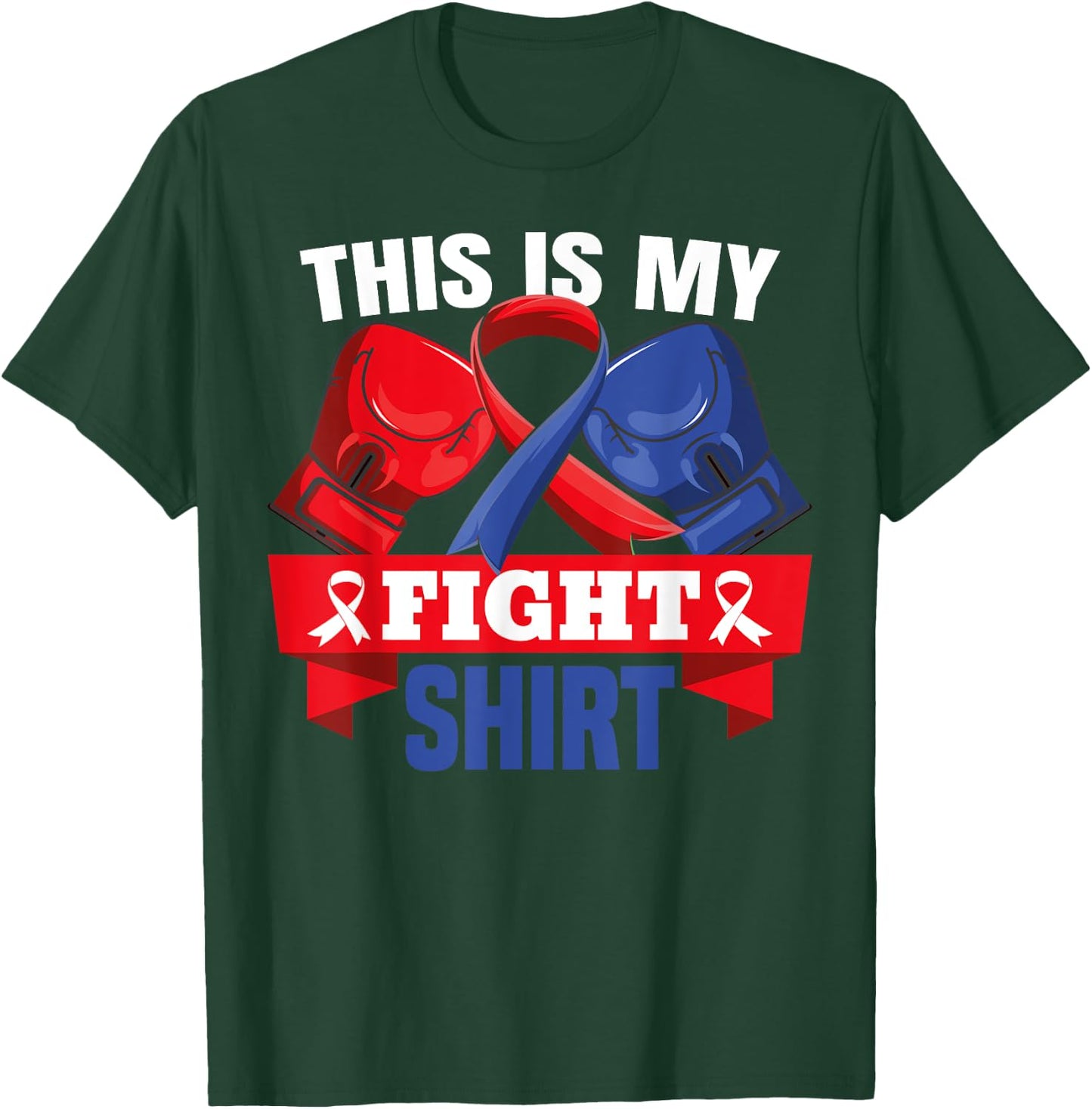 This Is My Fight Shirt CHD Heart Disease Fighter Support T-Shirt - T-Shirt | Forest