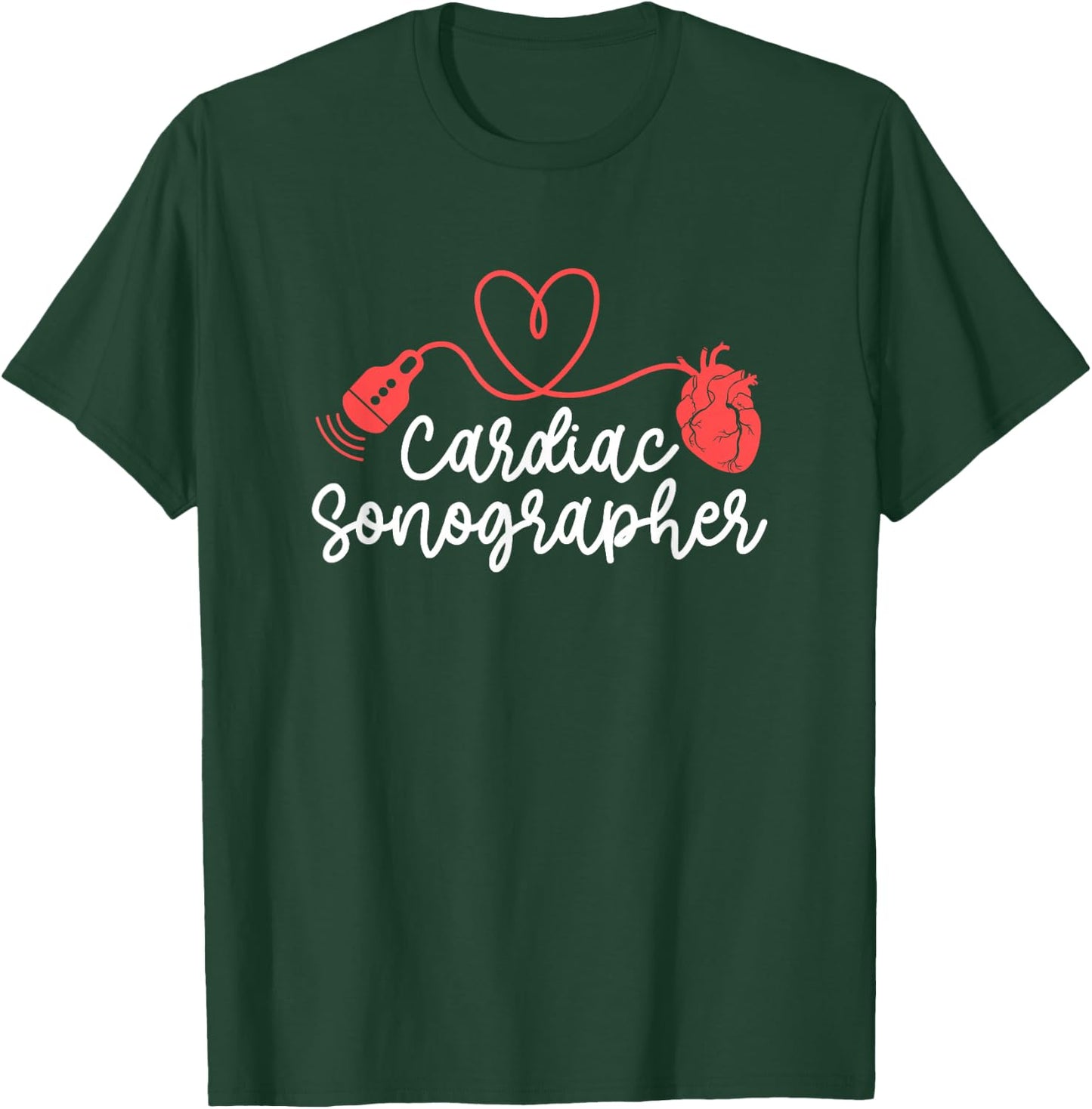 Cardiac Sonographer Heart Cardiac Sonography T-Shirt - T-Shirt | Forest