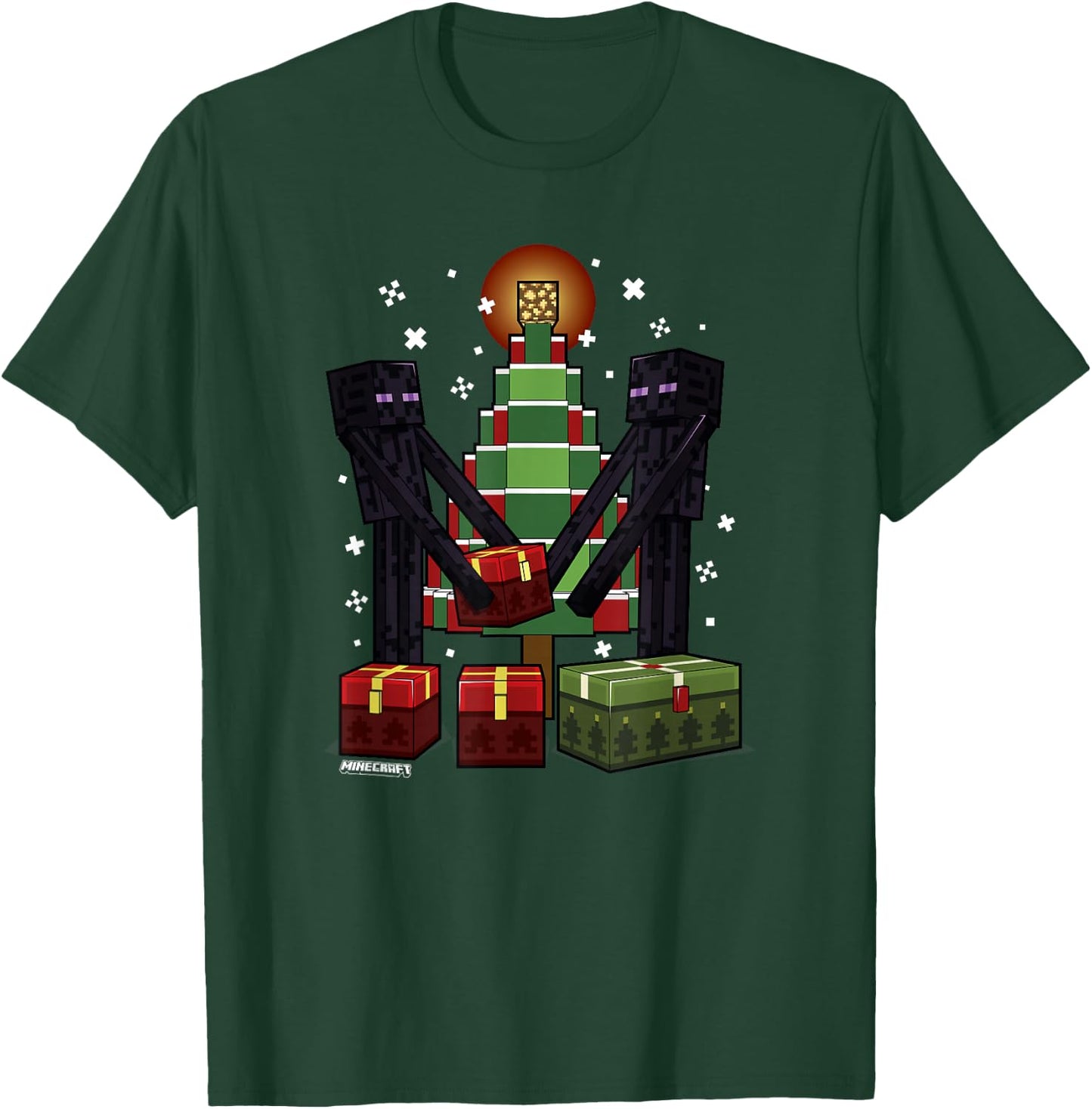 Minecraft Christmas Enderman Gift , -Adult, Blue, Small, Short Sleeve T-Shirt - T-Shirt | Forest