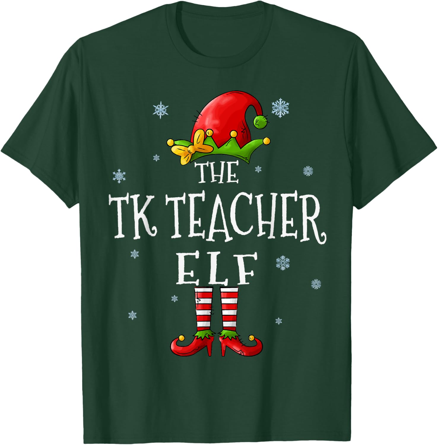 The TK Teacher Elf Squad Funny Groupe Matching Christmas T-Shirt - T-Shirt | Forest