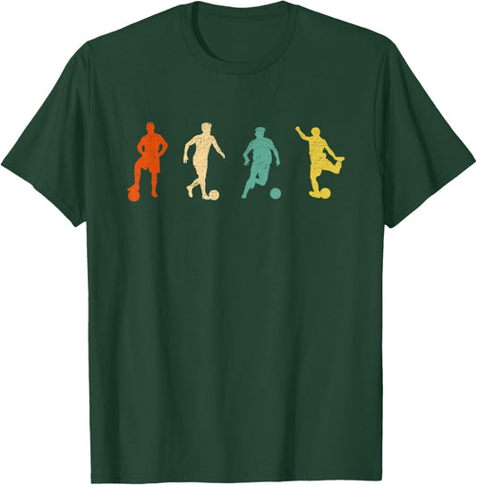 Vintage Soccer Graphic Design Futbol Football Soccer Player T-Shirt - T-Shirt | Forest