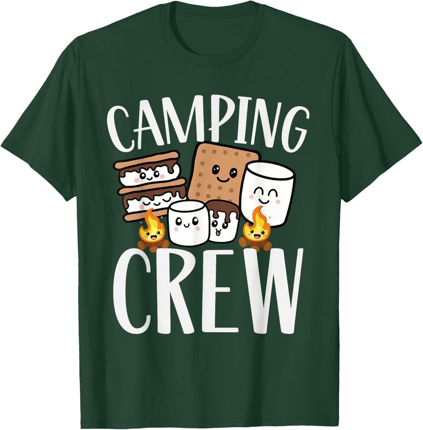 Camping Crew Smore Campfire Group Squad Team Kids Men Women T-Shirt - T-Shirt | Forest