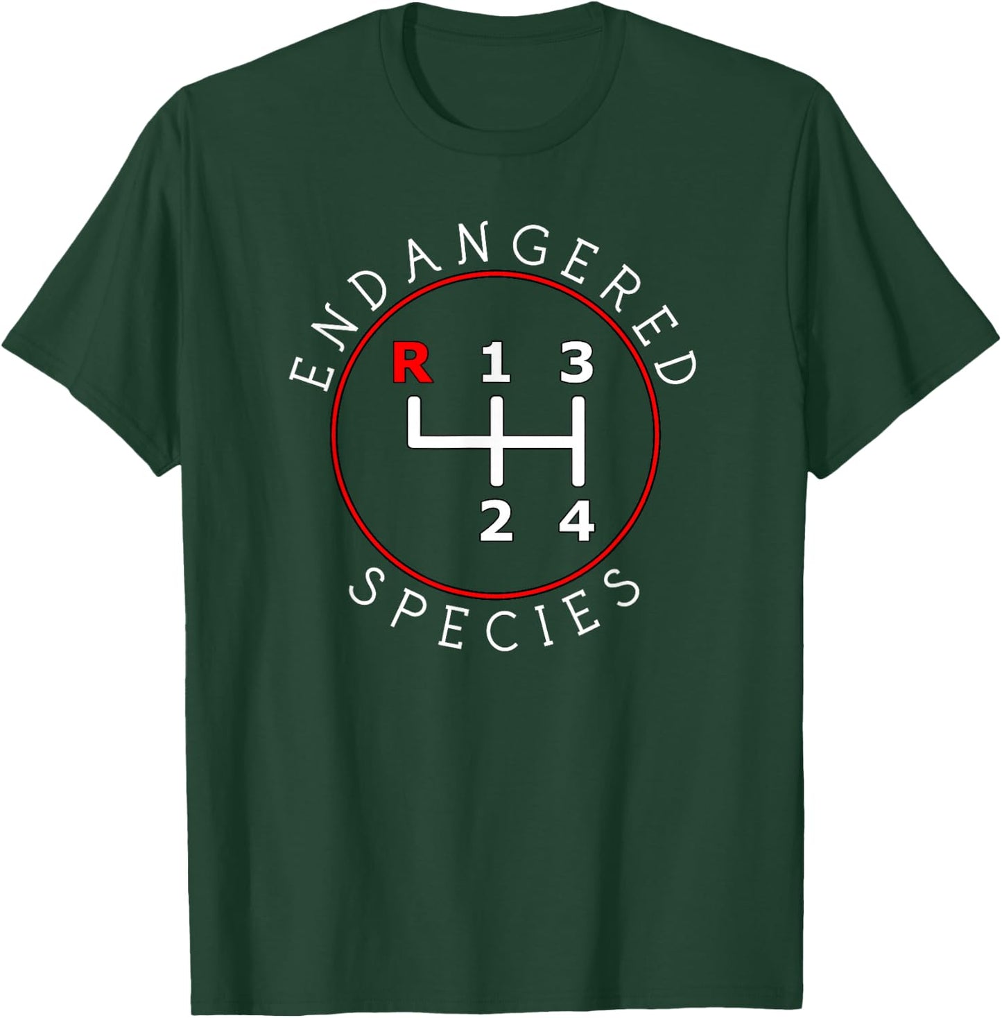 Endangered Species Manual Gearbox Stick Shift 4 Speed 1320 T-Shirt - T-Shirt | Forest