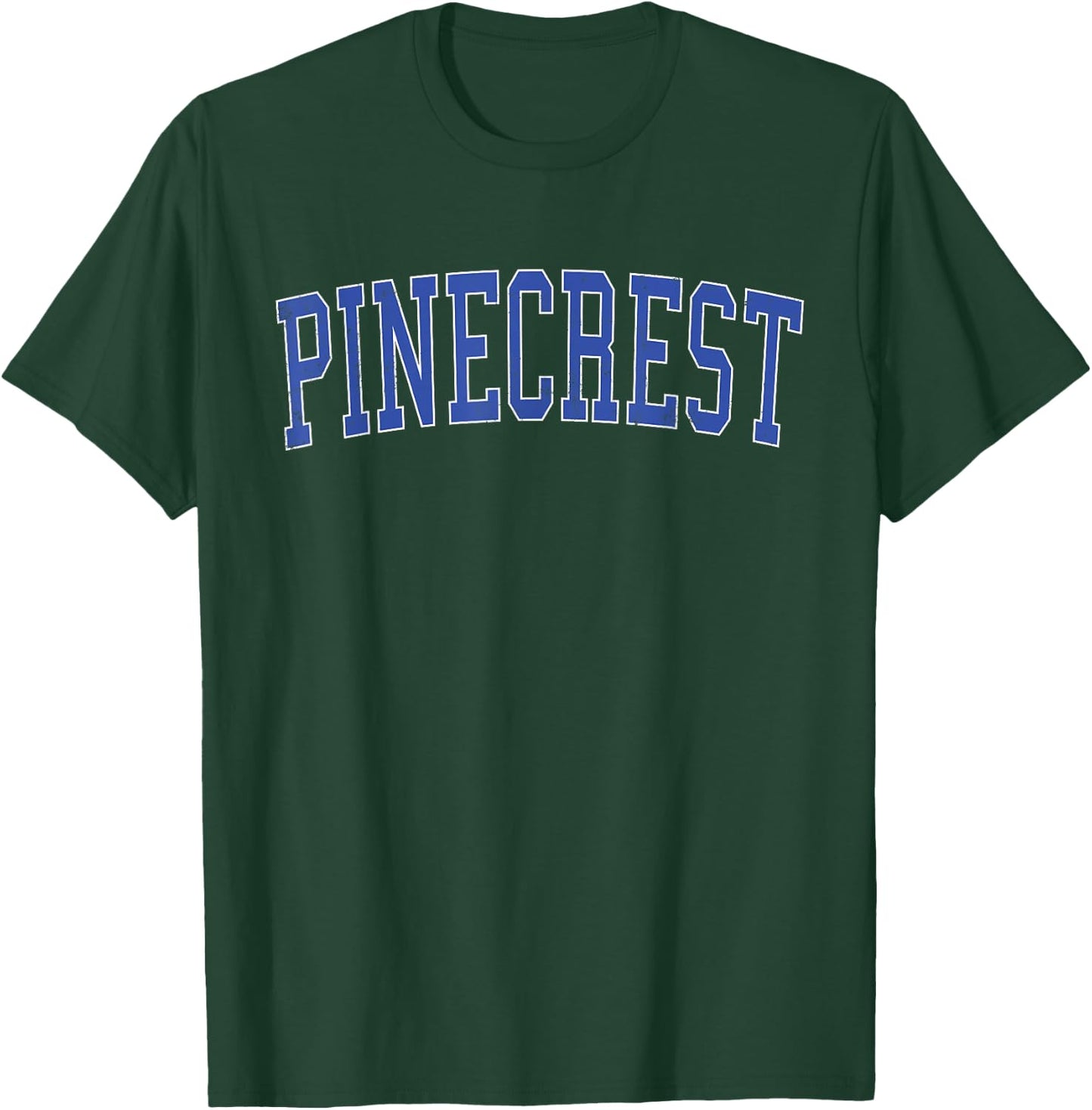 Vintage Pinecrest FL Distressed Blue Varsity Style T-Shirt - T-Shirt | Forest