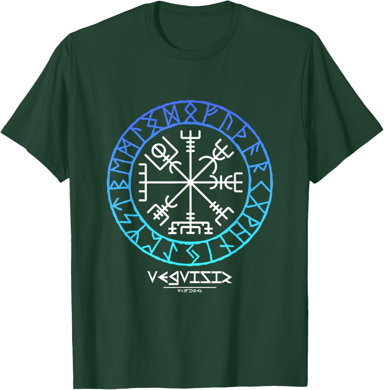 Viking symbol VEGVISIR Nordic symbol Celtic rune T-Shirt - T-Shirt | Forest