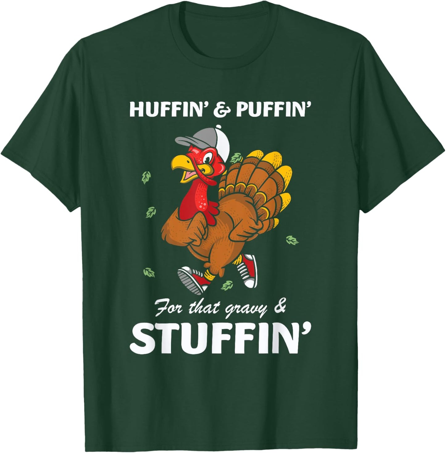 Marathon Running Turkey Trot Funny Thanksgiving Team T-Shirt - T-Shirt | Forest