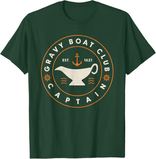 Funny Gravy Boat Captain Thanksgiving T-Shirt - T-Shirt | Forest
