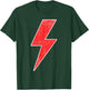 RED & WHITE Thunderbolt Lightning Bolt Design Team T-Shirt - T-Shirt | Forest