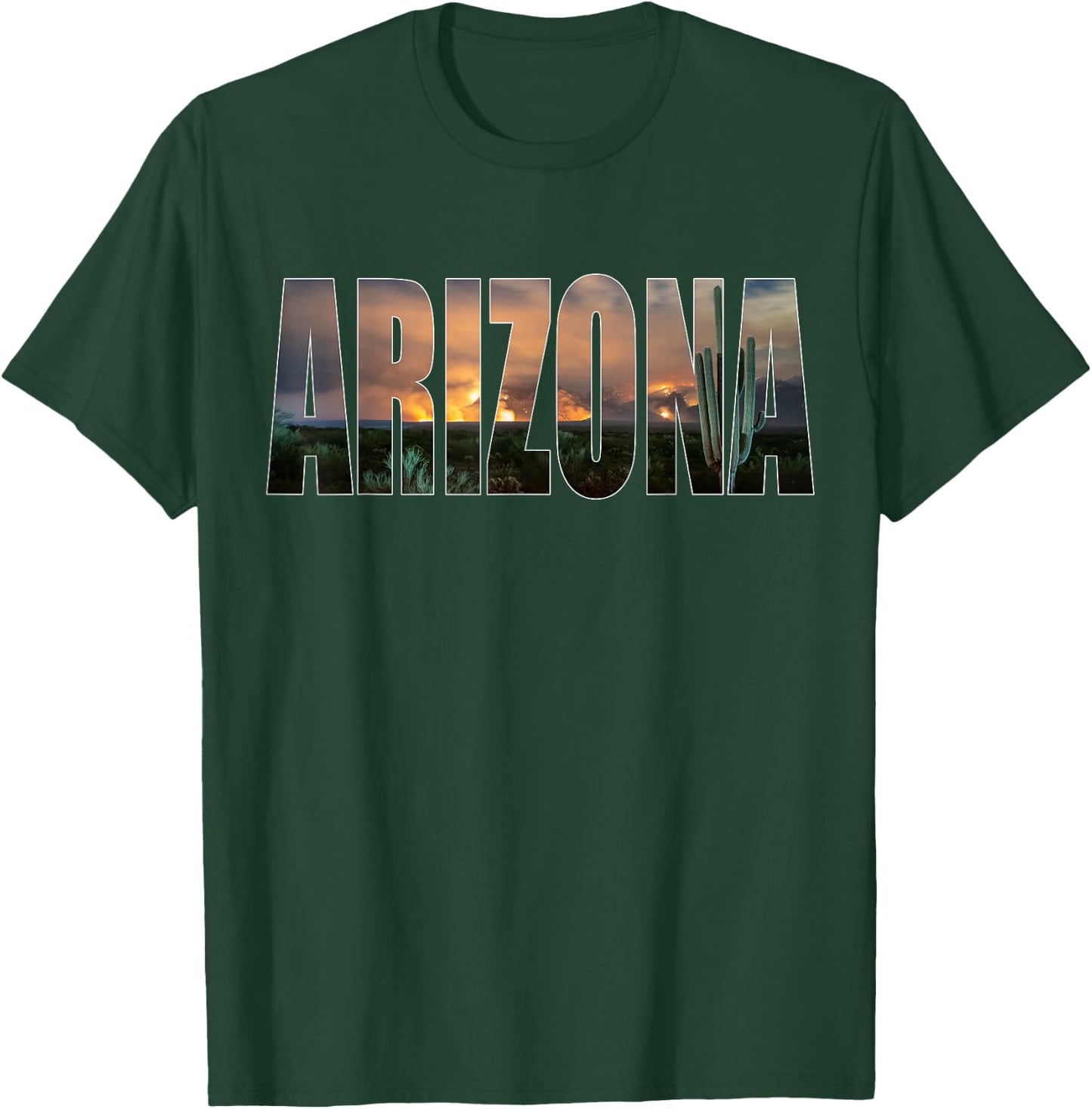 Arizona Photo Landscape Cactus Dessert Mountains Nature T-Shirt - T-Shirt | Forest