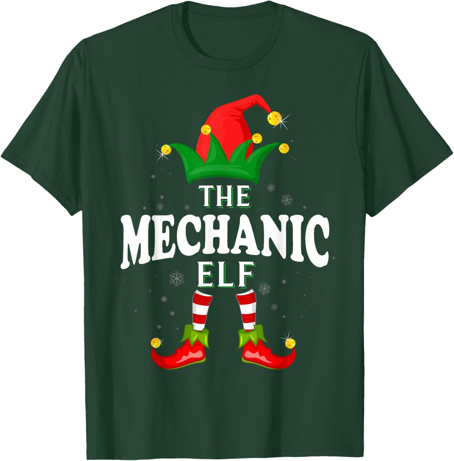 Xmas Mechanic Elf Family Matching Christmas Pajama T-Shirt - T-Shirt | Forest