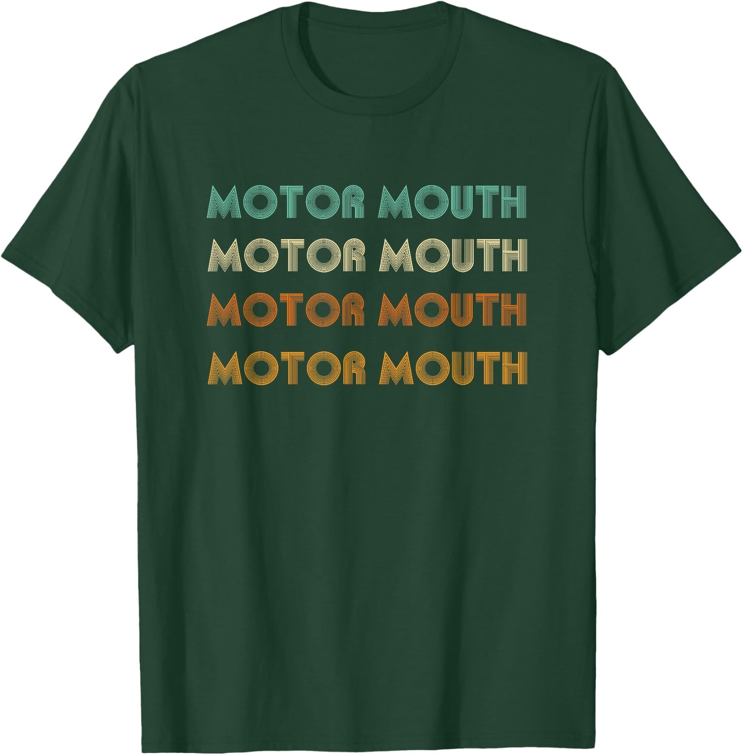 Motor Mouth, word art design, Vintage, retro style T-Shirt - T-Shirt | Forest