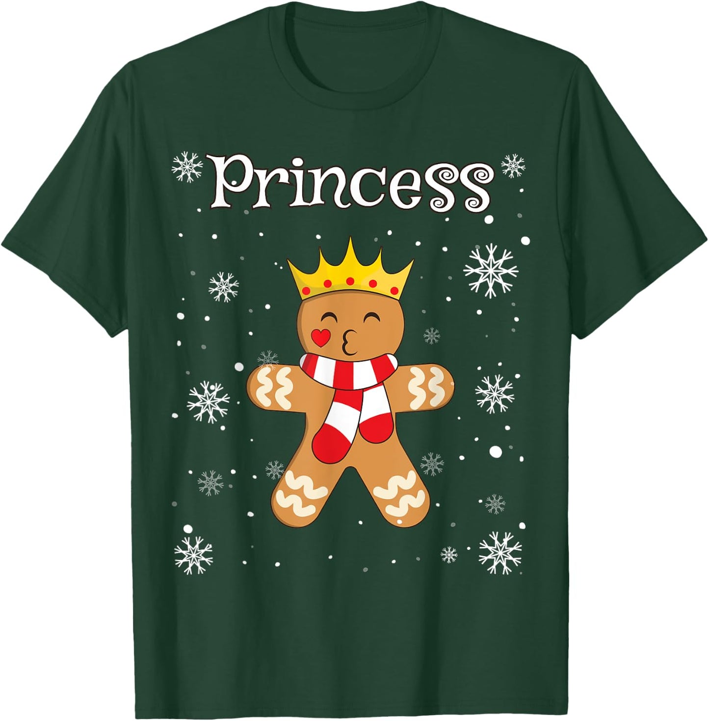 Princess Gingerbread Shirt Girls Funny Christmas Matching T-Shirt - T-Shirt | Forest