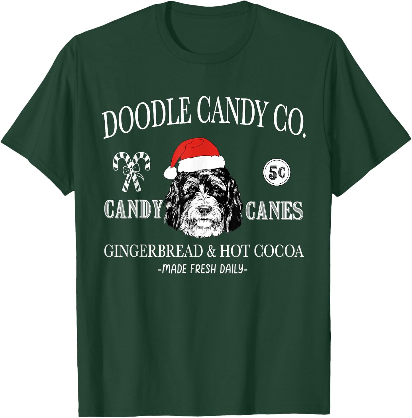 Funny Santa Bernedoodle Doodle Mom Christmas Vintage Holiday T-Shirt - T-Shirt | Forest