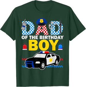 Dad of the Birthday Boy Kids Police Car Theme Party Matching T-Shirt - T-Shirt | Forest