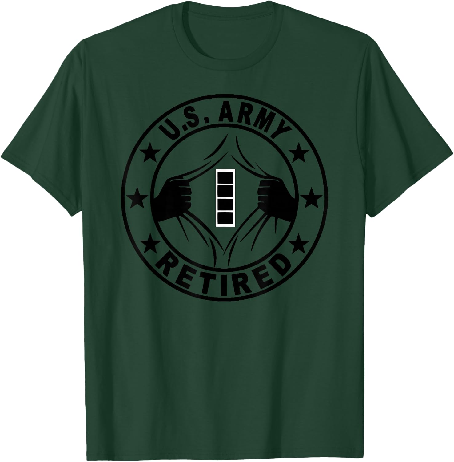 US Army Rank Chief Warrant Officer 4 (W-4) CW4 Retired T-Shirt - T-Shirt | Forest