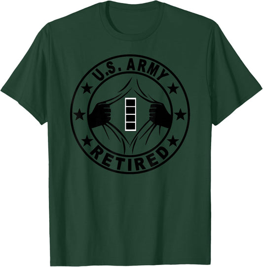US Army Rank Chief Warrant Officer 4 (W-4) CW4 Retired T-Shirt - T-Shirt | Forest