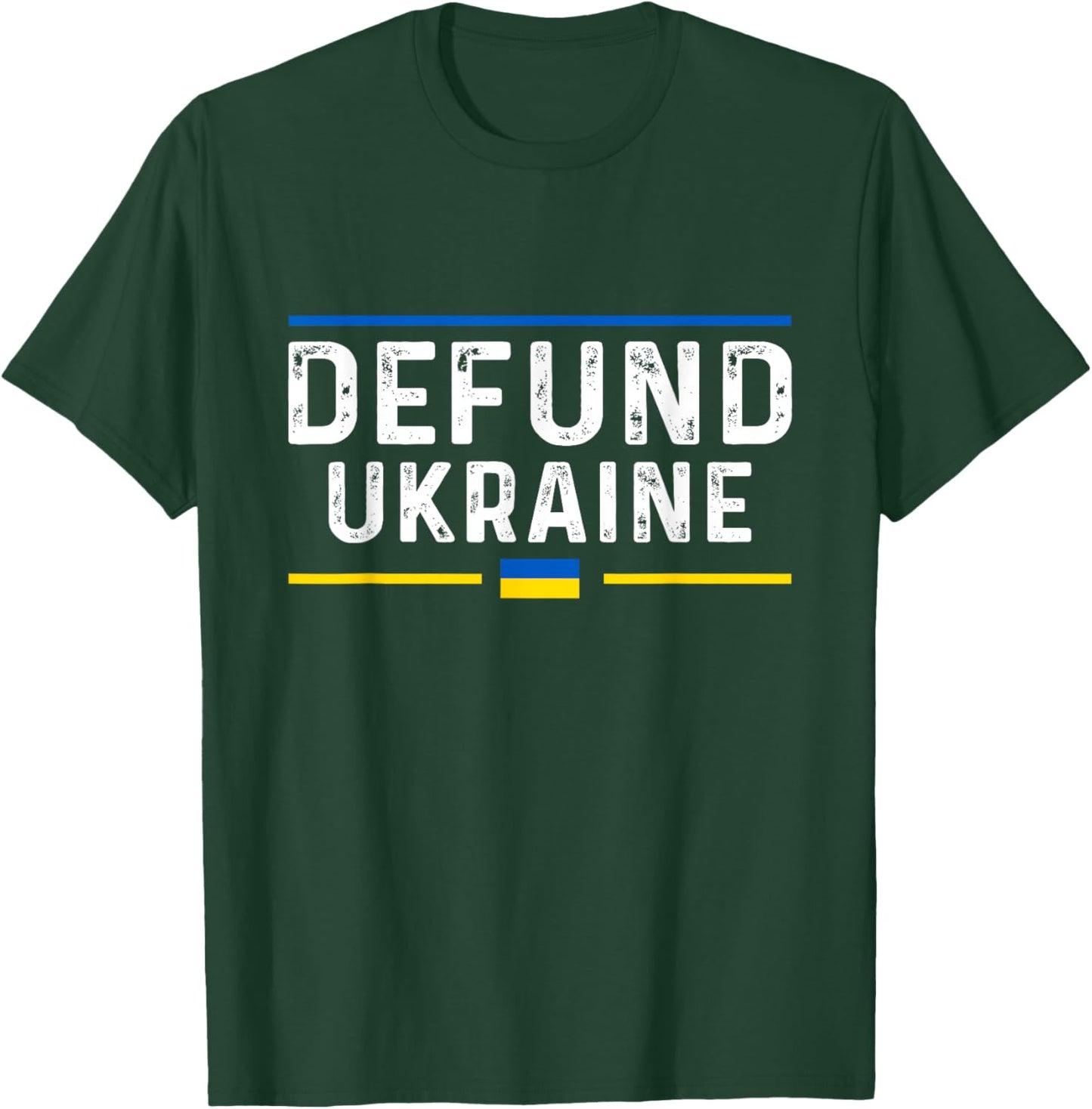 Defund Ukraine Pro America Vintage Typography Political Meme T-Shirt - T-Shirt | Forest