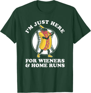 Funny Baseball Design Men Wieners & Home Runs T-Shirt - T-Shirt | Forest