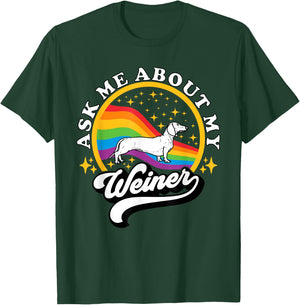 Funny Dachshund Wiener by TheMaesthetics -Adults Retro Wiener Dog Black Small T-Shirt - T-Shirt | Forest