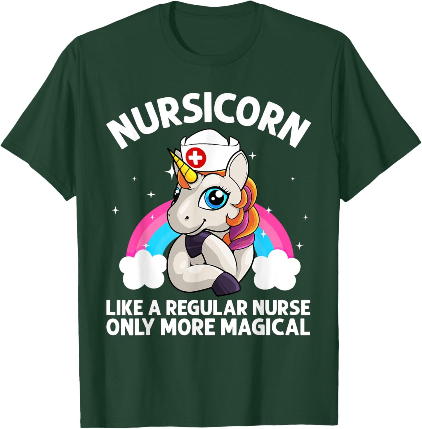 Cool Nurse Women Unicorn Medical Nurses RN Nursing T-Shirt - T-Shirt | Forest