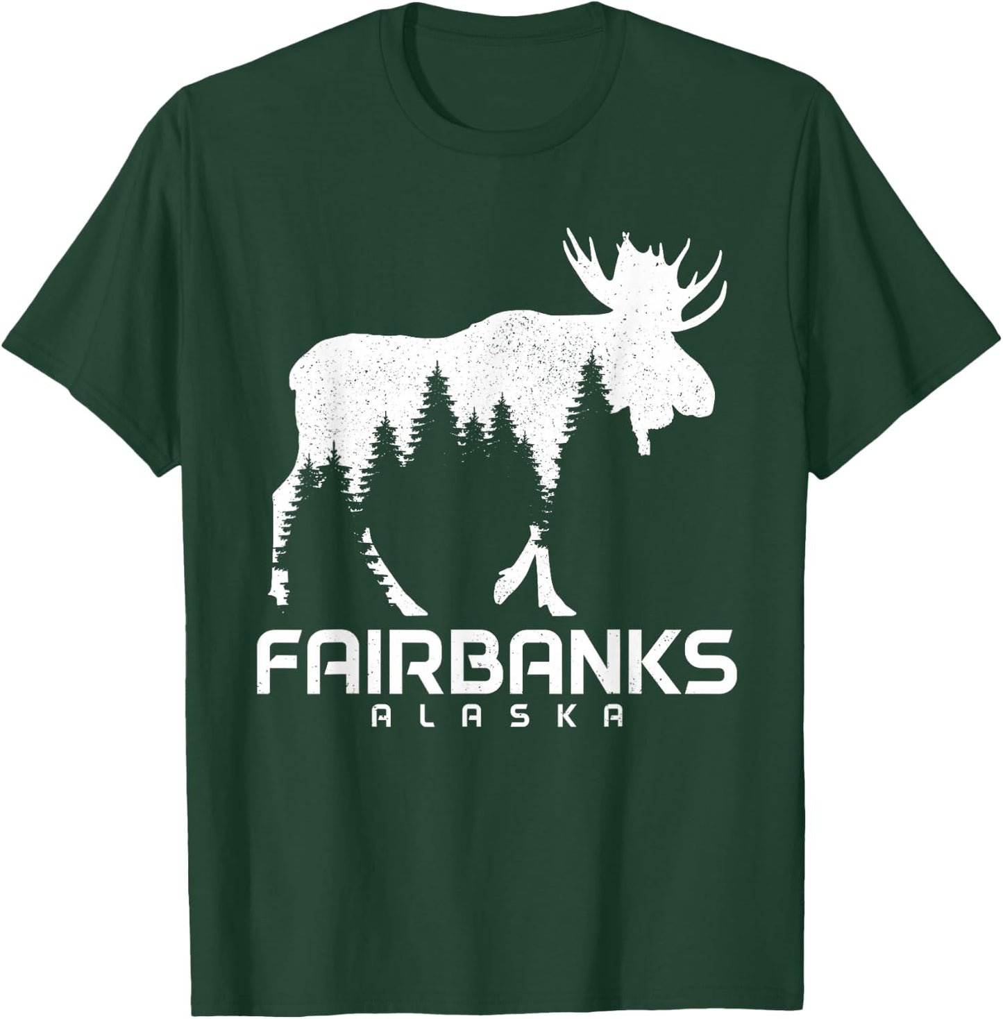 Fairbanks Alaska Vintage Pride Souvenir Moose Nature T-Shirt - T-Shirt | Forest