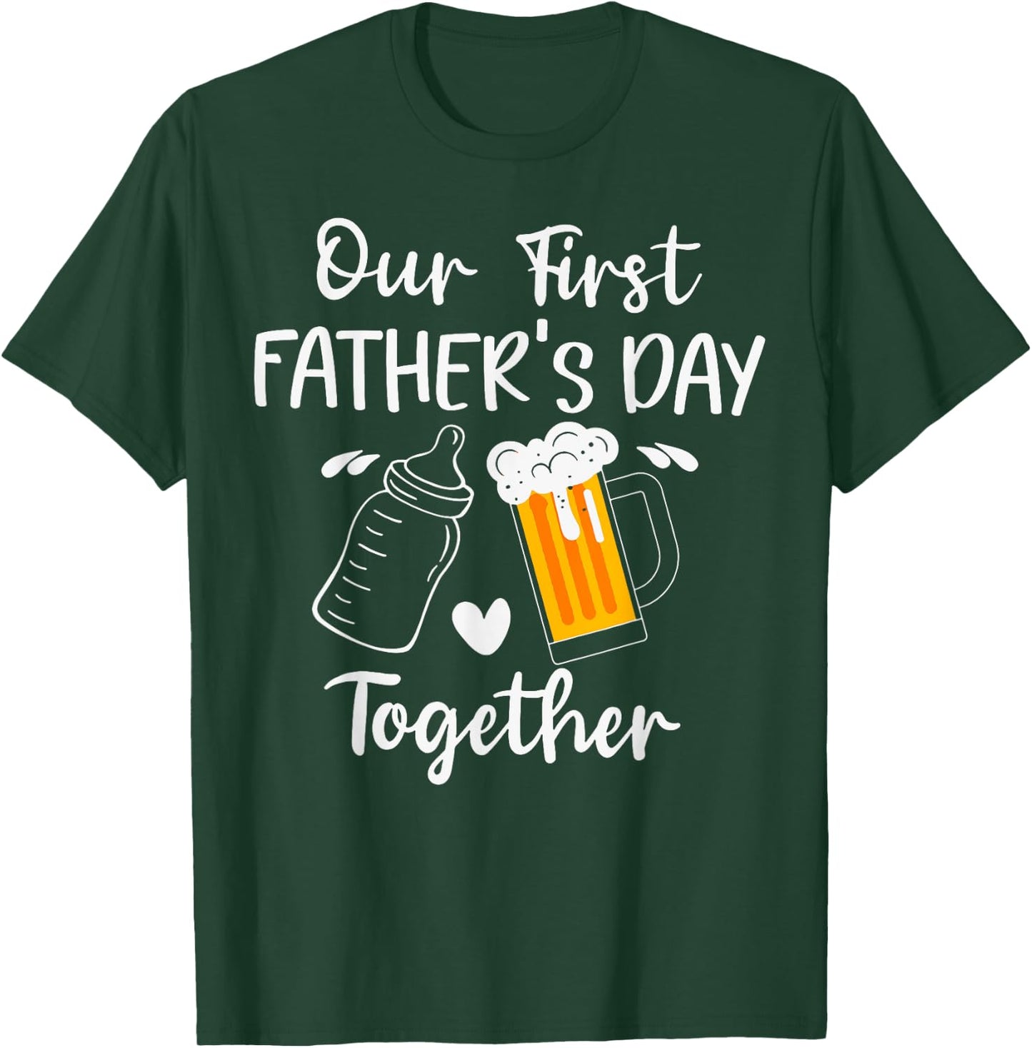 Our First Father's Day Milk Vs Beer Together T-Shirt - T-Shirt | Forest
