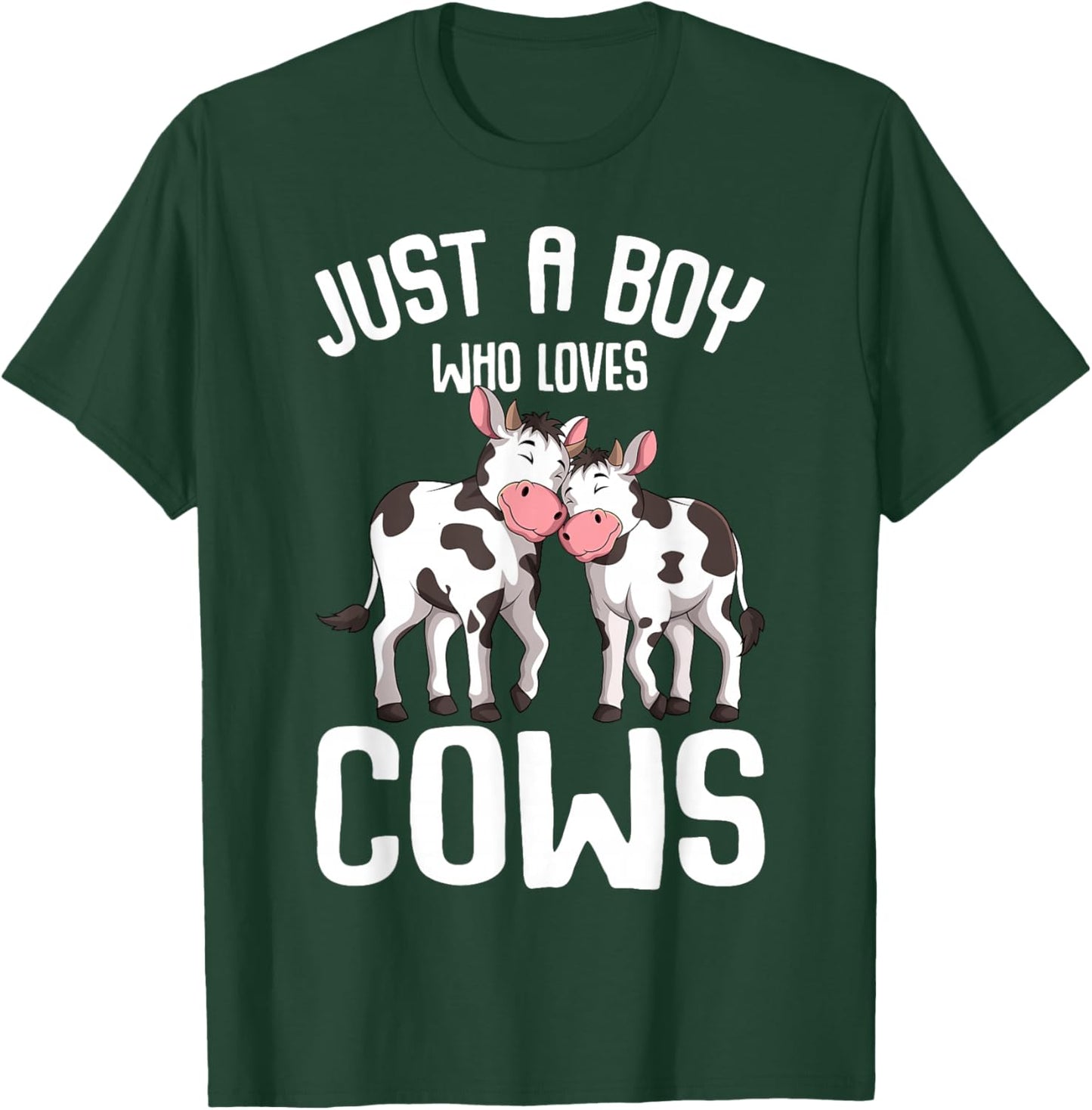 Just A Boy Who Loves Cows Farmer Cow Kids Toddler Boys T-Shirt - T-Shirt | Forest