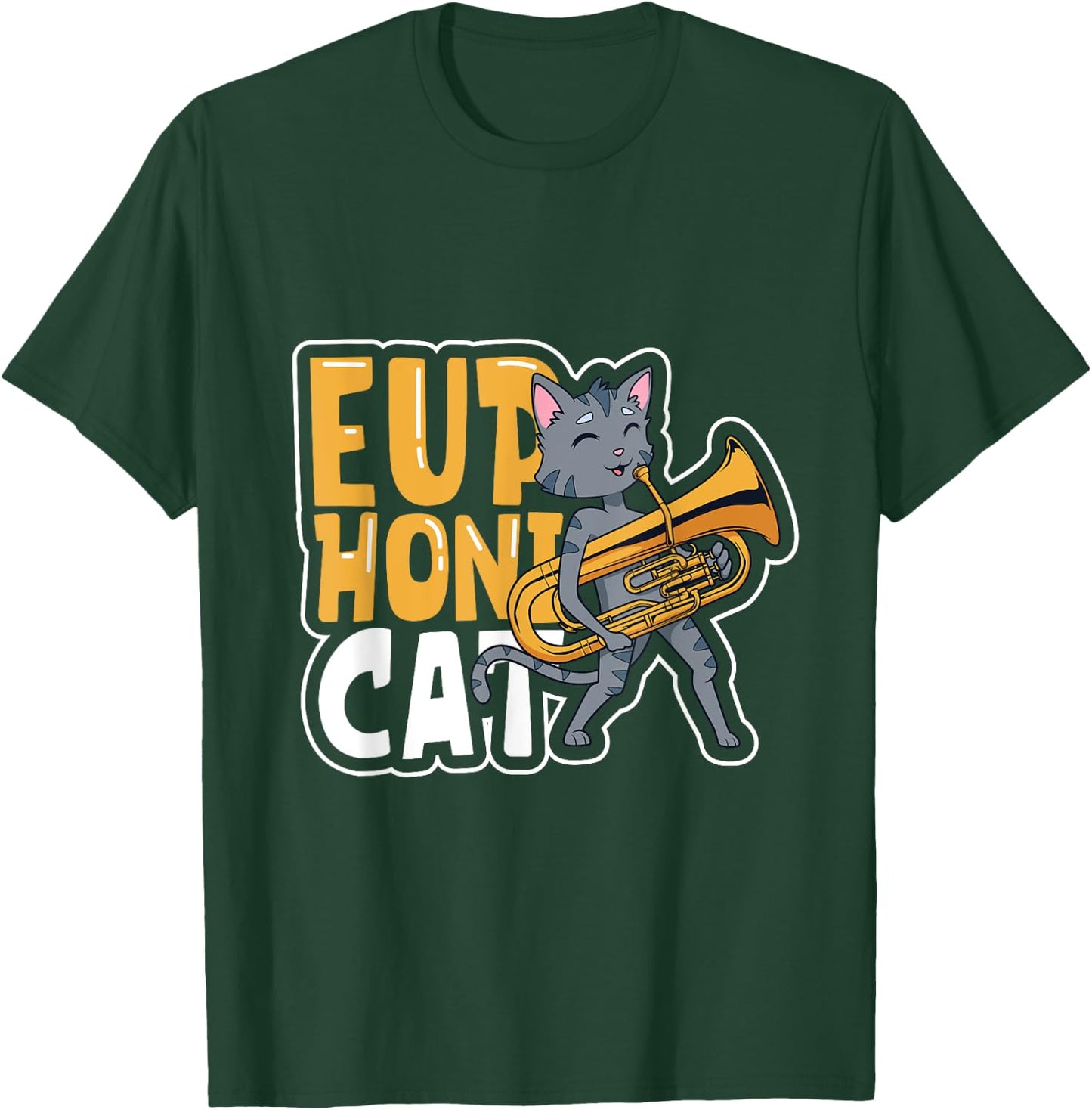 Euphonicat - Cat with euphonium T-Shirt - T-Shirt | Forest