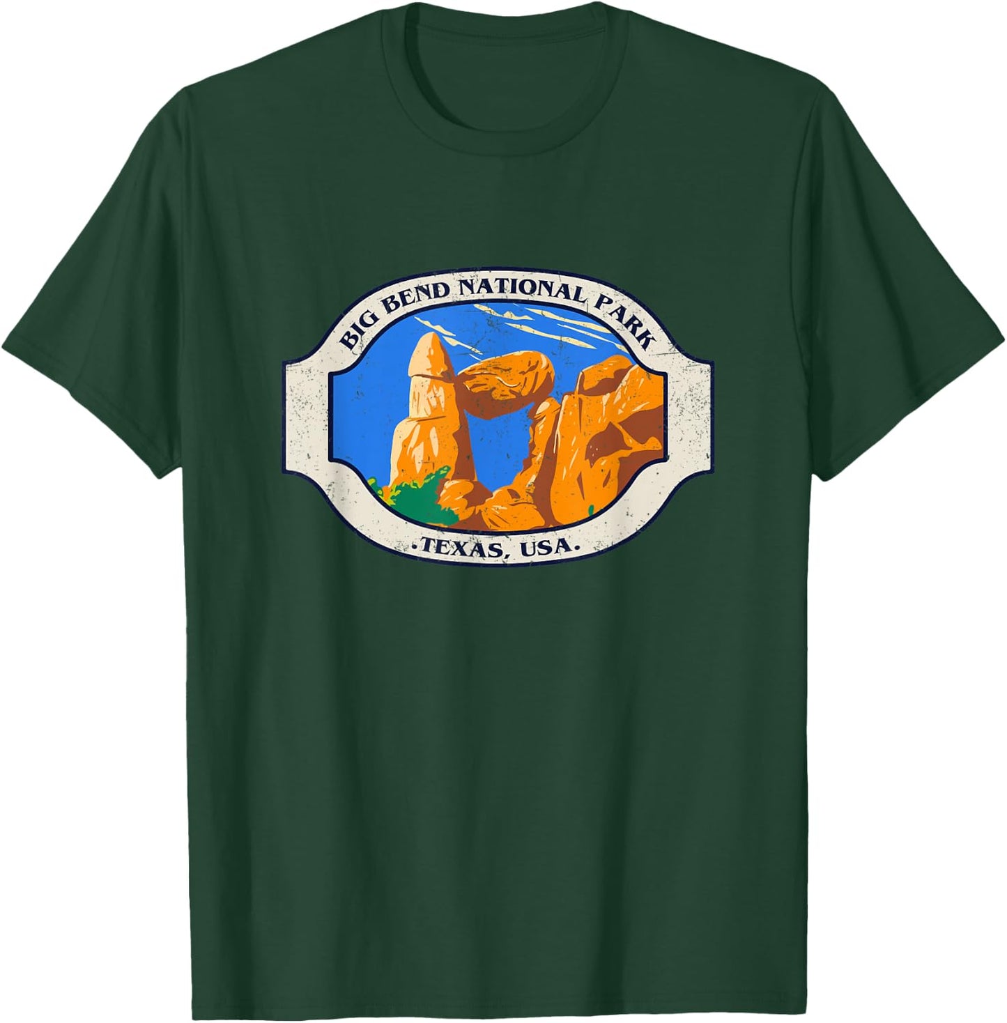 Vintage Big Bend National Park Balanced Rock Texas T-Shirt - T-Shirt | Forest