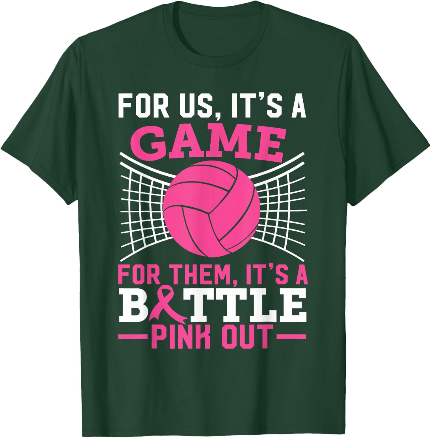 Pink Out Breast Cancer Volleyball Ball Lover Women Teen Girl T-Shirt - T-Shirt | Forest