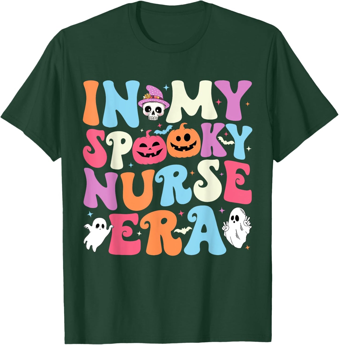 In My Spooky Nurse Era Cute Groovy Spooky Nurse Halloween T-Shirt - T-Shirt | Forest