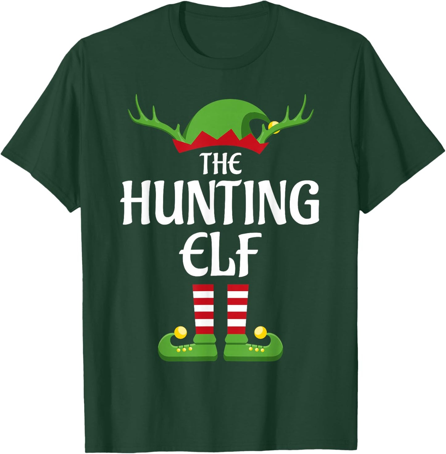Hunting Elf Family Matching Group Christmas T-Shirt - T-Shirt | Forest