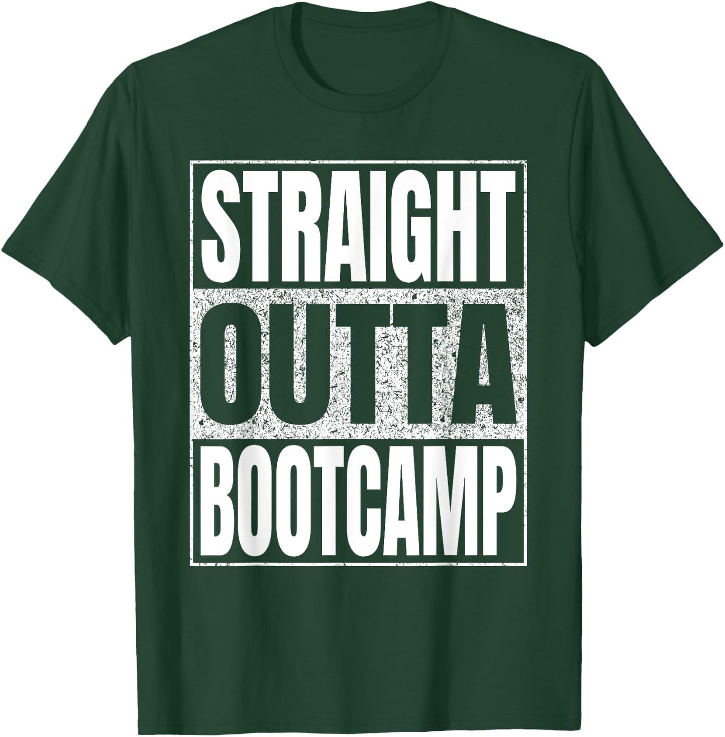 Straight Outta Bootcamp Military Retro Funny T-Shirt - T-Shirt | Forest