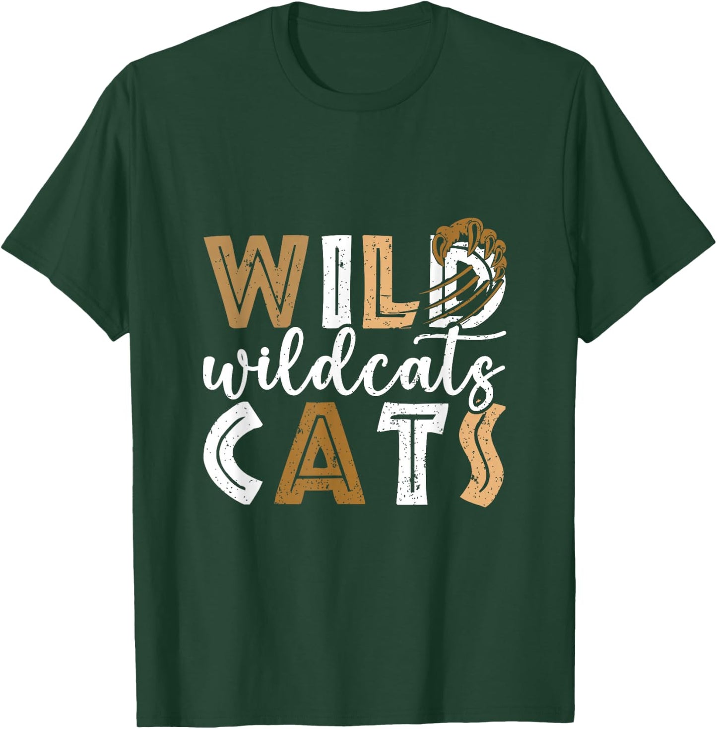 Wildcat Colorful School Spirit Wildlife Animal Cat Lover T-Shirt - T-Shirt | Forest