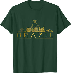 Brazil Skyline Rio De Janeiro Brasil Brasilian Souvenir T-Shirt - T-Shirt | Forest