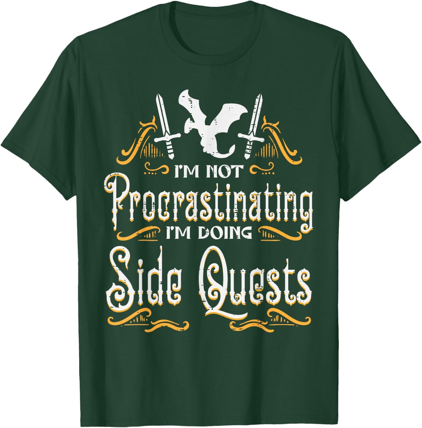 RPG Gamer Not Procrastinating Side Quest Funny Men Boys Kids T-Shirt - T-Shirt | Forest