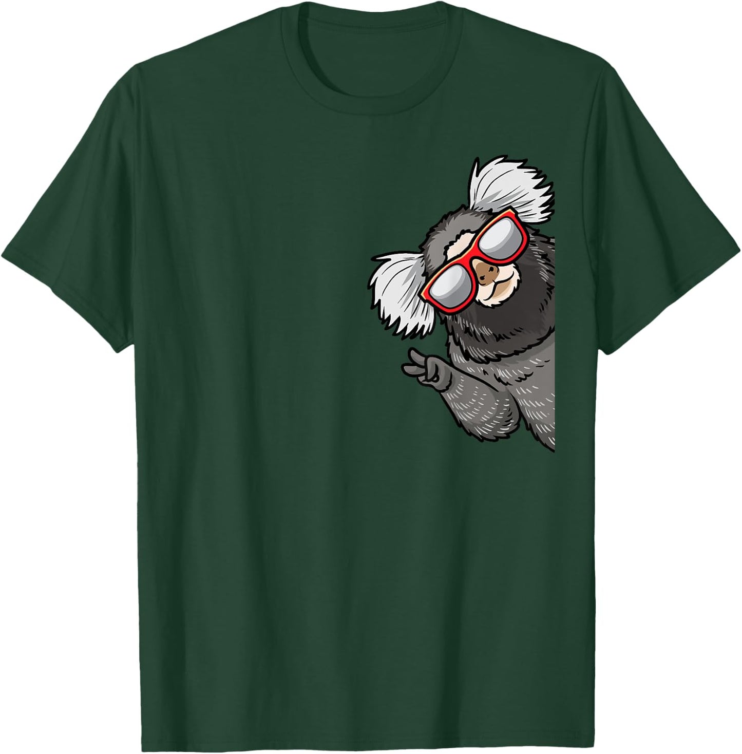 Marmoset Monkey With Sunglasses From Side T-Shirt - T-Shirt | Forest