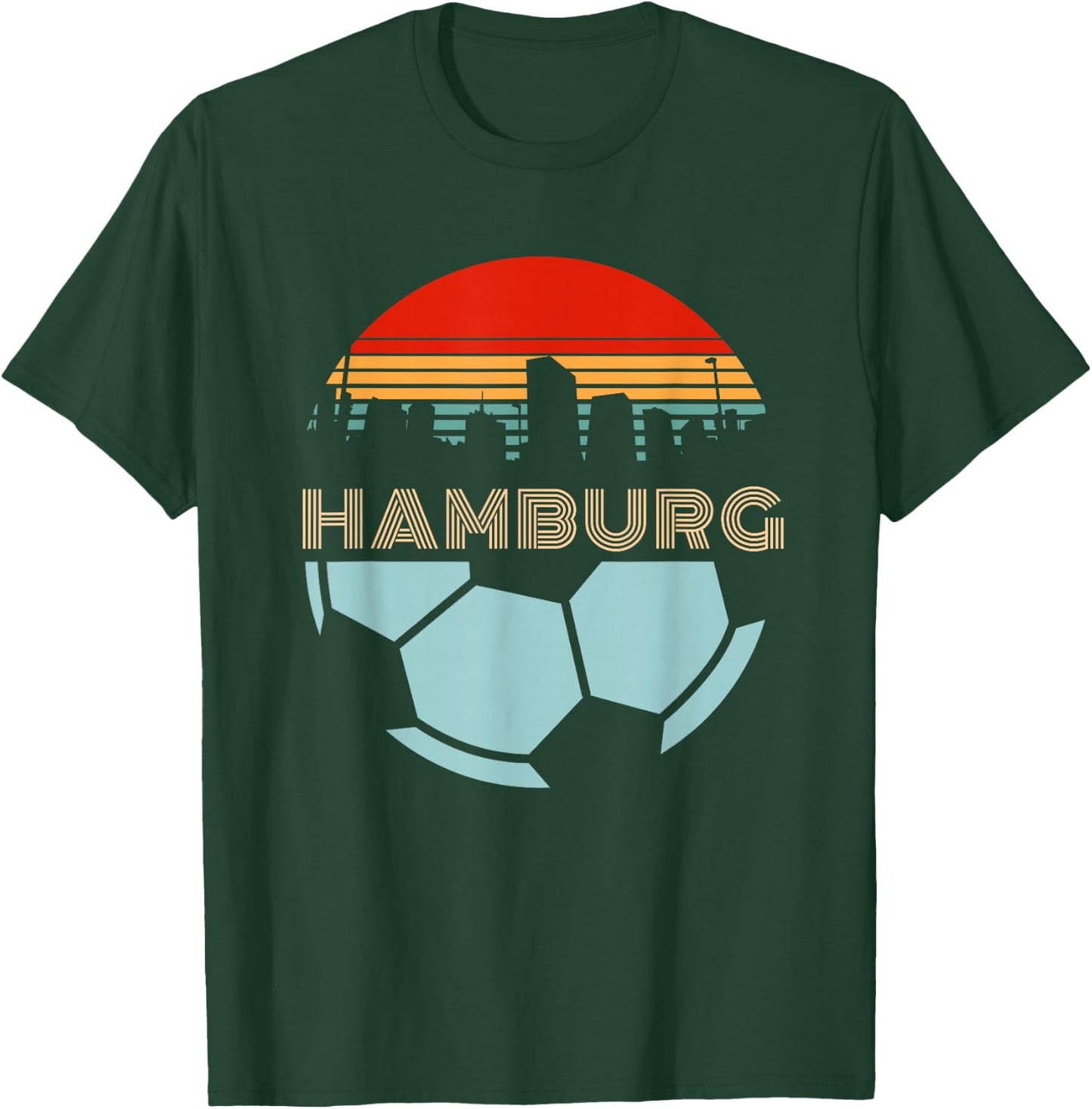 Retro Hamburg Football Team Football Fan Football Ball T-Shirt - T-Shirt | Forest