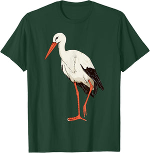 Stork Baby Art Design Illustration Bird Stork T-Shirt - T-Shirt | Forest