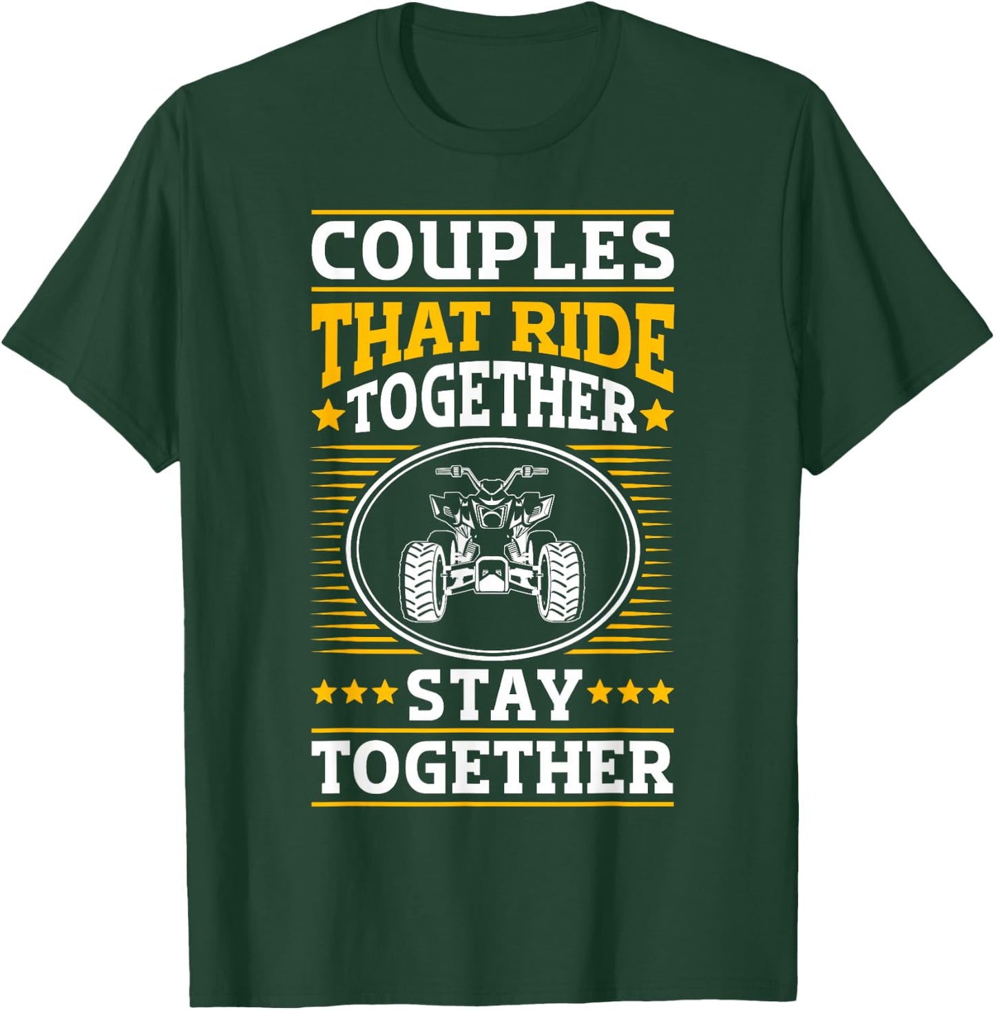 ATV quad biker quad bike vintage couples driving T-Shirt - T-Shirt | Forest