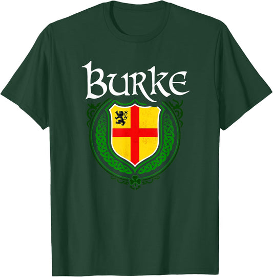 Burke Surname Irish Clan Tartan Badge Ireland T-Shirt - T-Shirt | Forest