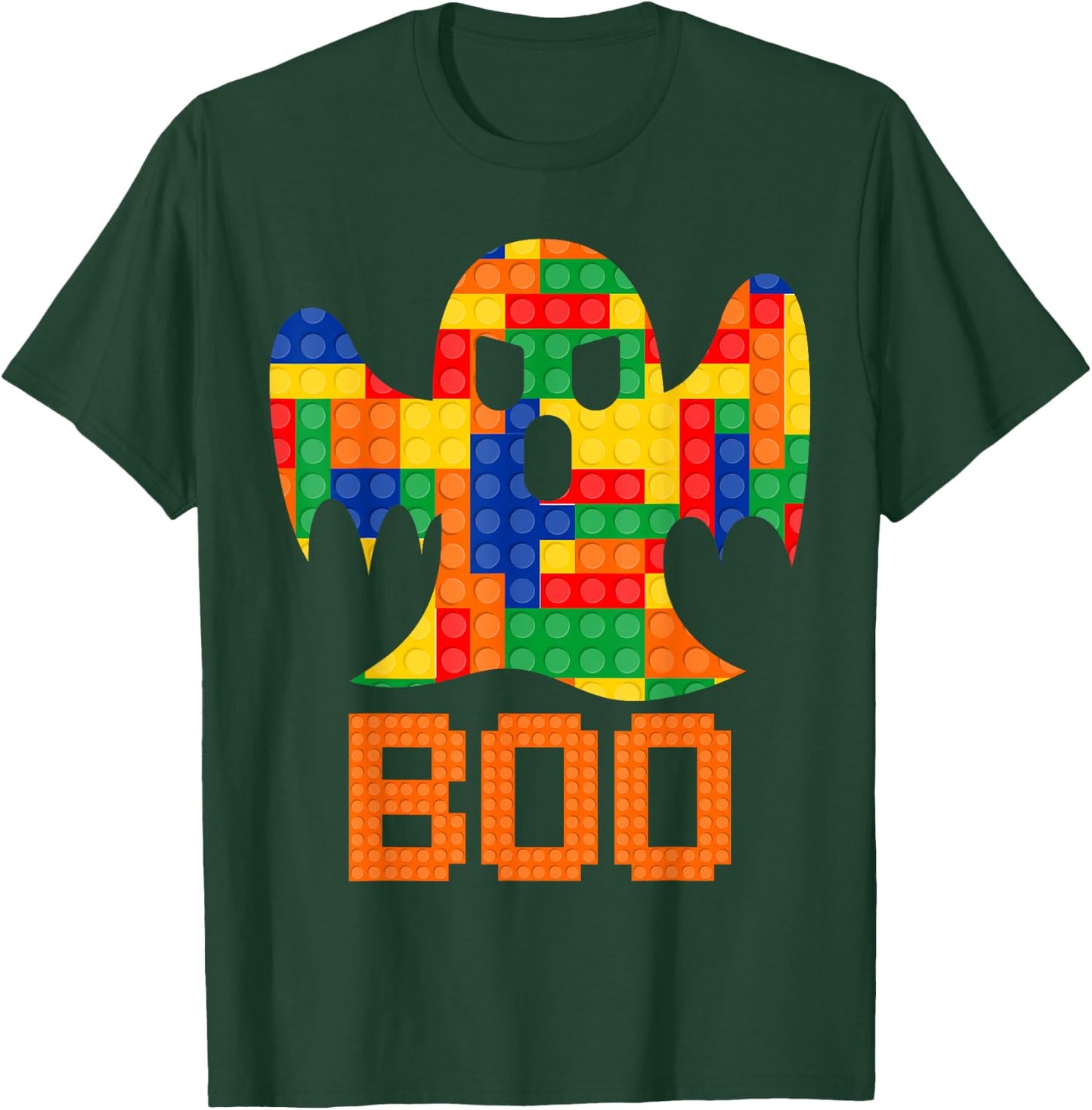 Boo Ghost Master Builder Building Blocks Bricks Halloween T-Shirt - T-Shirt | Forest