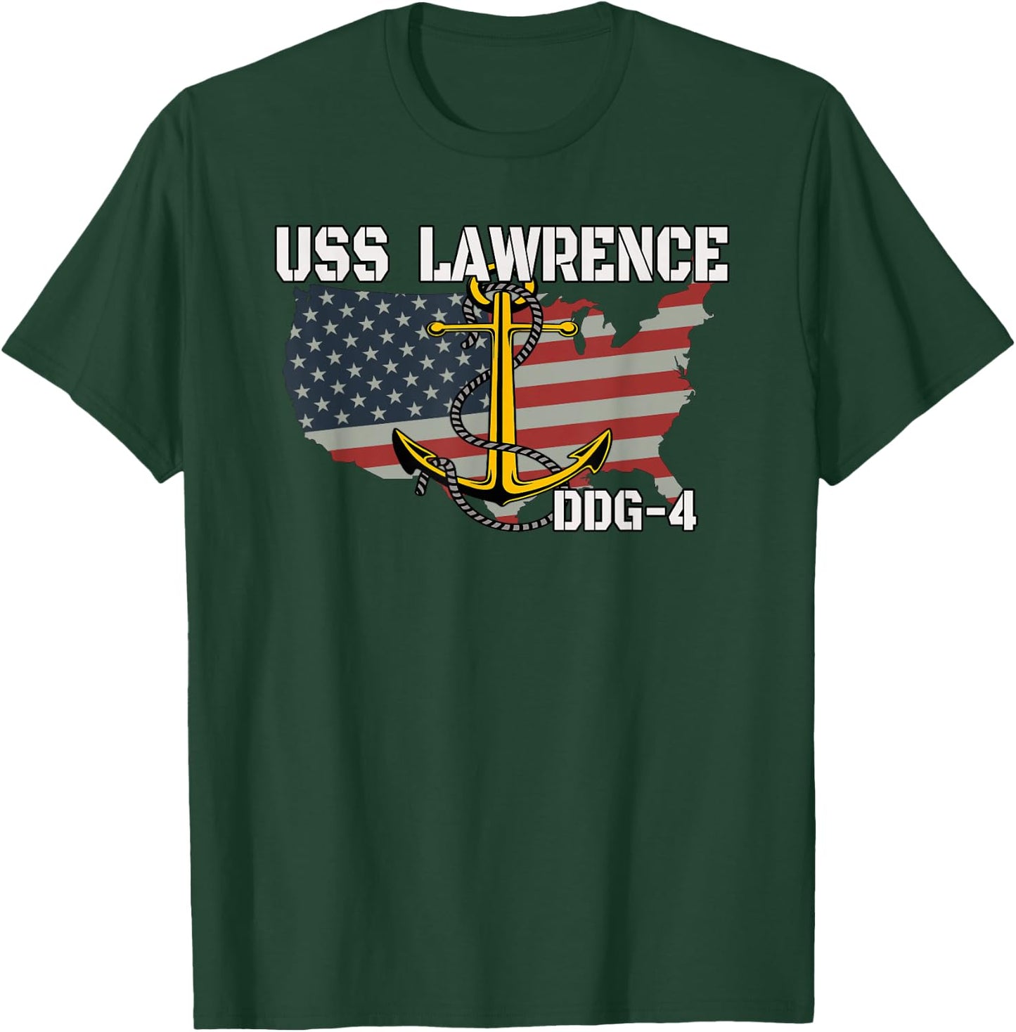 USS Lawrence DDG-4 Destroyer Veterans Day Father Grandpa Dad T-Shirt - T-Shirt | Forest