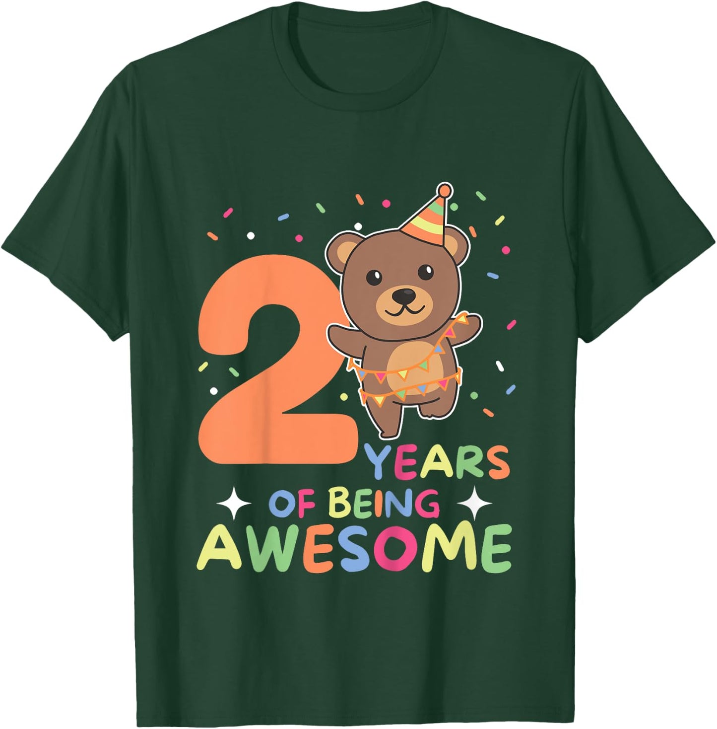 2nd Birthday Bear For Children Two Years Old T-Shirt - T-Shirt | Forest