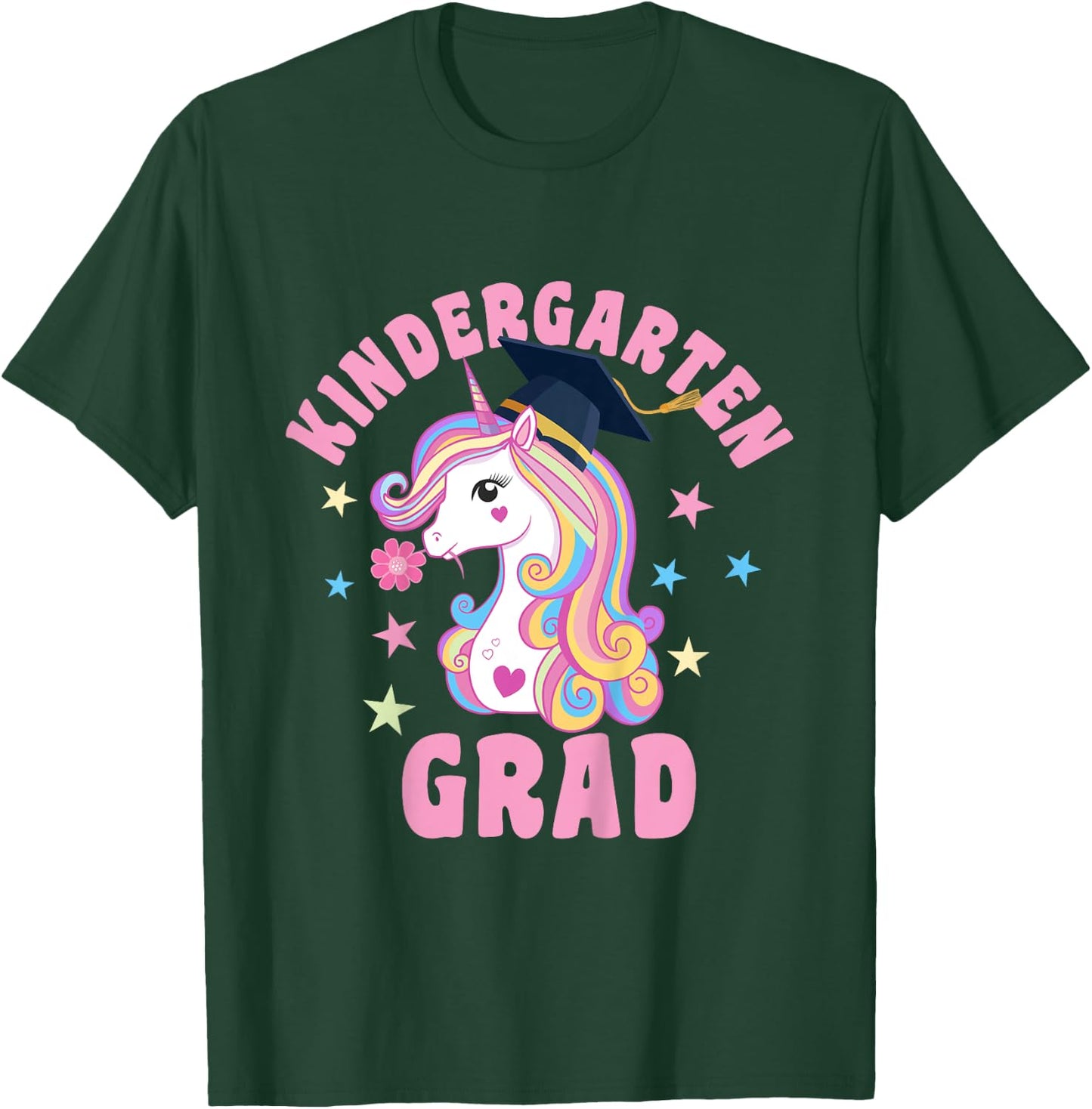 Unicorn Kindergarten Grad Kindergarten Graduation T-Shirt - T-Shirt | Forest