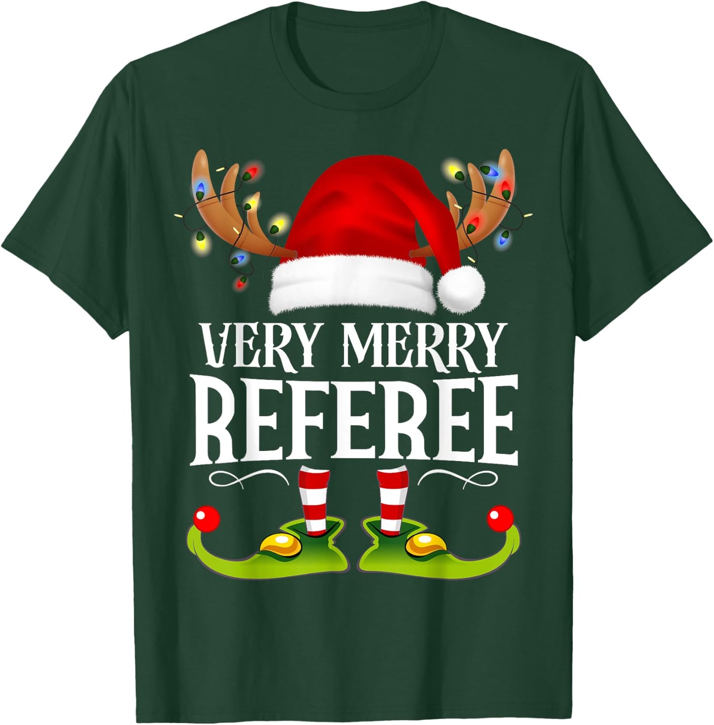 Very Merry X-Mas Referee Matching Christmas T-Shirt - T-Shirt | Forest