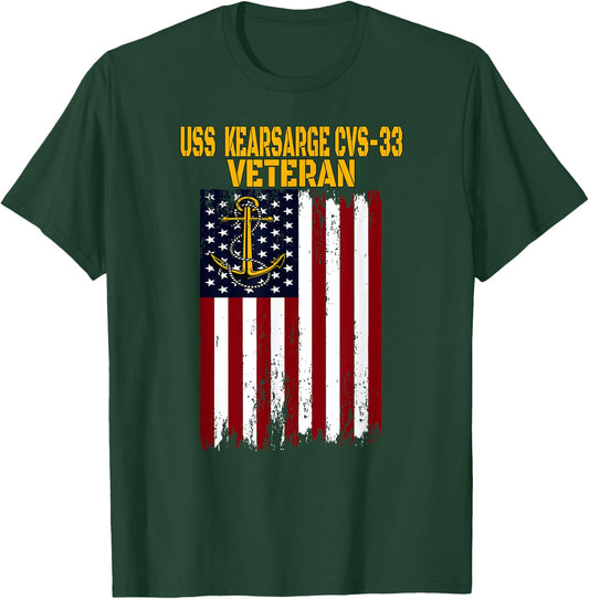 USS Kearsarge CVS-33 Aircraft Carrier Veterans Day Dad T-Shirt - T-Shirt | Forest